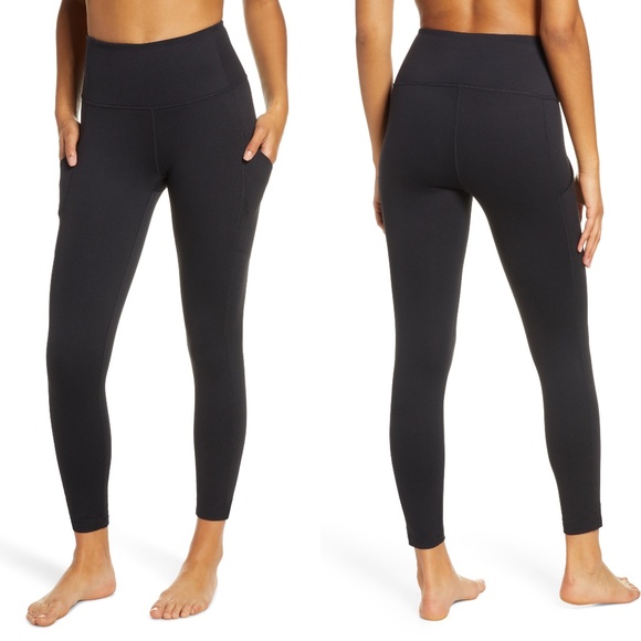 Zella Pants - Zella Live In Black High Waist Pocket 7/8 Leggings